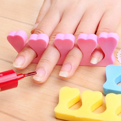 3pc Colorful Soft Sponge Foam Finger Toe Separator Supports Divider Spacer Nail Art Diy Care Treament Salon Pedicure Manicure Salon Spa Tool