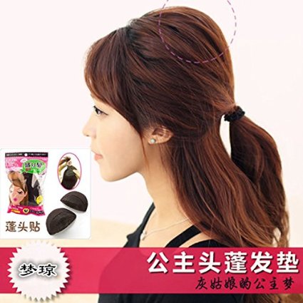 2pc Small Black/brown Charming Pompadour Fringe Bump It Up Volume Inserts Do Beehive Hair Styler Clip Velcro Stick Comb Insert Tool Magic Hair