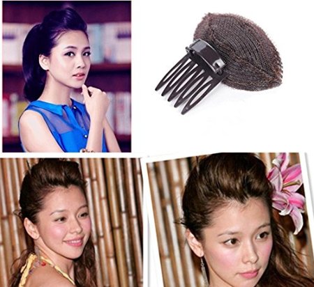 Black Brown Charming Pompadour Fringe Bump It Up Volume Inserts Do